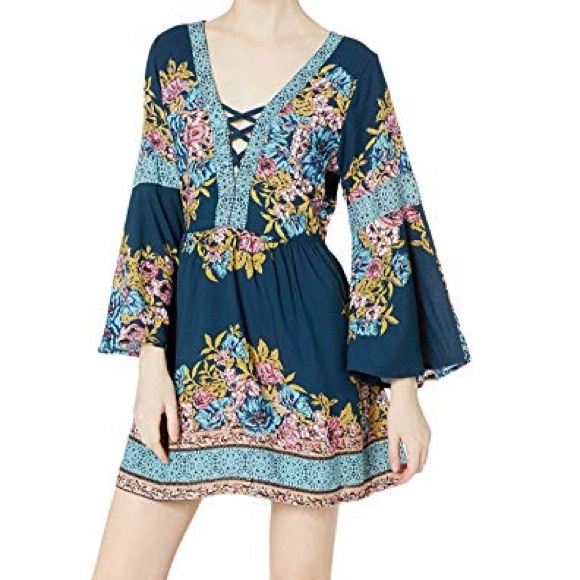 Angie Dresses & Skirts - Angie Long Sleeve Dress with Criss Cross Neck